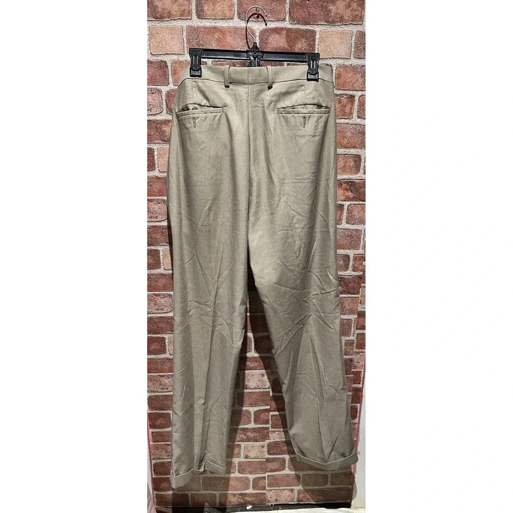 Polo Ralph Lauren Mens Dress Slack Pants Modern Fit Size‎ 34x34 Grey/Tan Cuffed